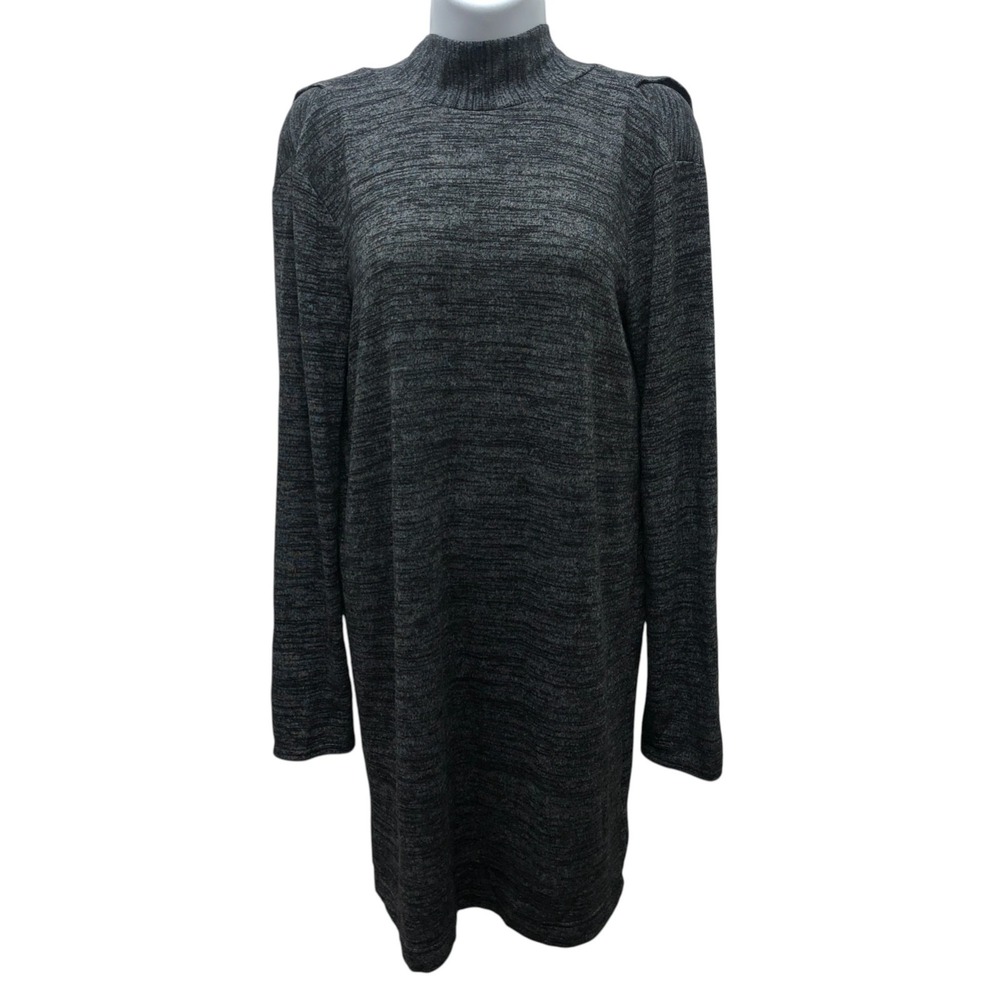 Aakaa Sweater Dress Womens Small Gray Long Sleeve‎ Ruffle Open Back Tie Pullover